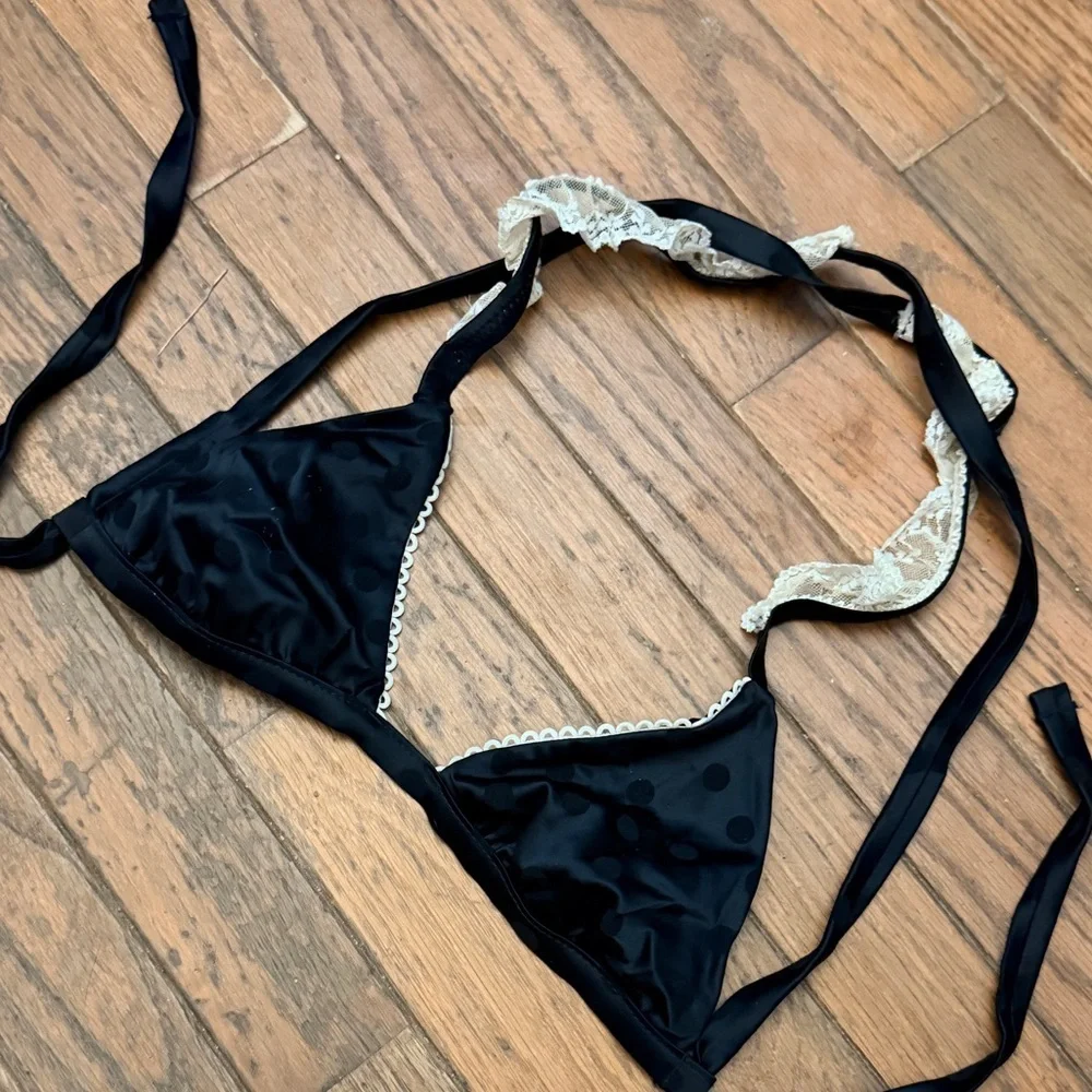 Beach Bunny Black Bikini Top with Lace